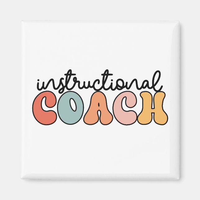 Instructional Coach Educational Coach Retro Magnet (Front)