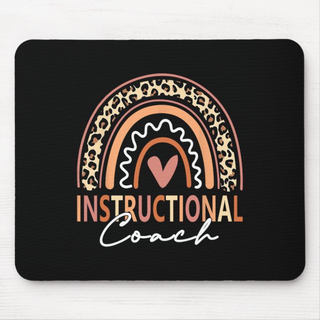 Instructional Coach leopard Rainbow Supplies Back  Mouse Pad (Front)
