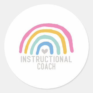 Instructional Coach: Rainbow of Learning Classic Round Sticker