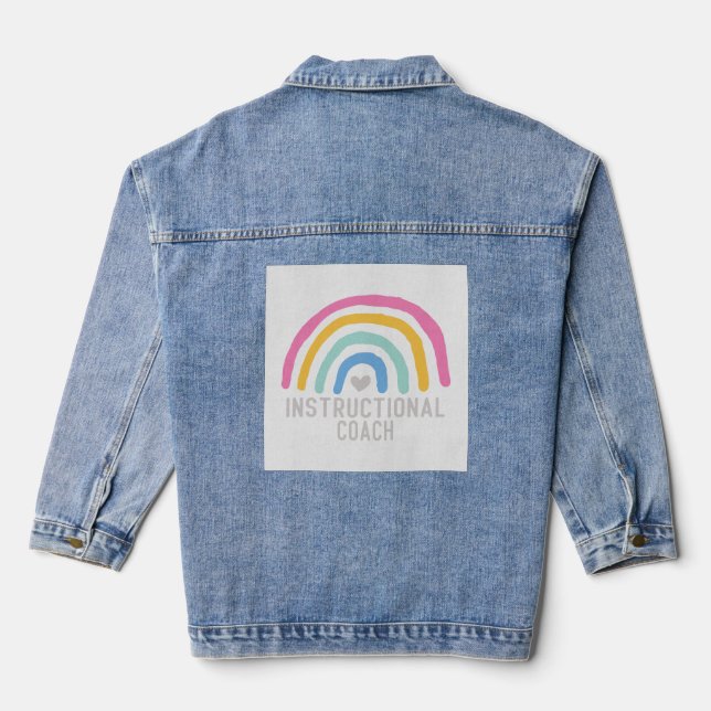 Instructional Coach: Rainbow of Learning Denim Jacket (Back)