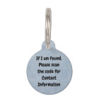 Instructions and QR Code | Blue Cat Pet ID Tag