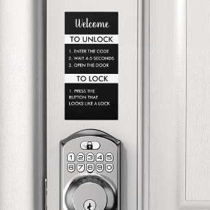 Instructions for Automatic Lock for Keypad Door Door Sign
