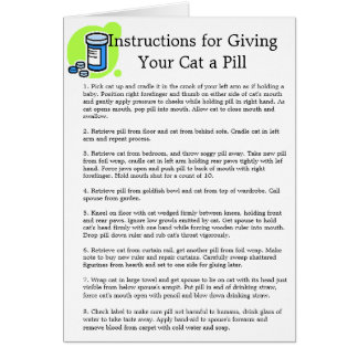 "Instructions for GivingYour Cat a Pill"