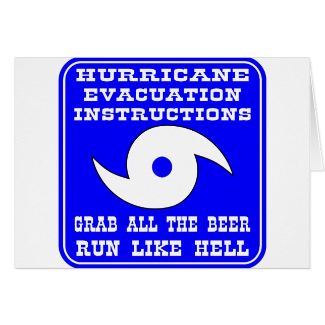 Instructions In Case Of Hurricane (Front Horizontal)