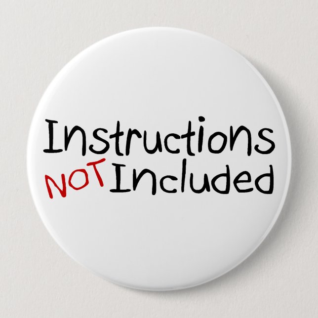 Instructions Not Inlcuded 10 Cm Round Badge (Front)