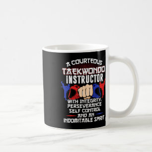 Instructor Taekwondo Gift 5 Tenets Oath Belt Level Coffee Mug