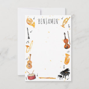 Instrument and Music Thank You Note Stationery