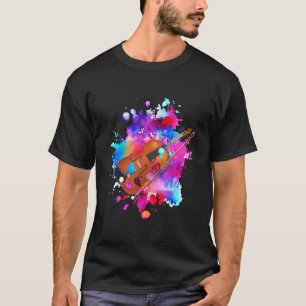 Instrument Music Violin Player Violin Abstract Fid T-Shirt
