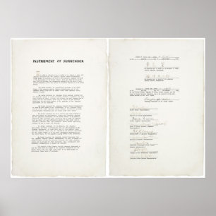 Instrument of surrender for Japan World War II Poster