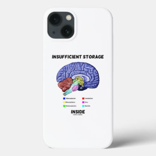 Insufficient Storage Inside Brain Anatomy Humour iPhone 13 Case