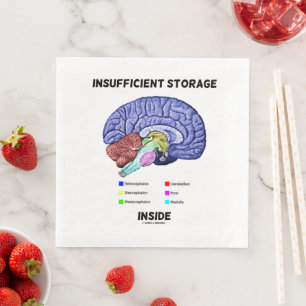 Insufficient Storage Inside Brain Anatomy Humour Napkin