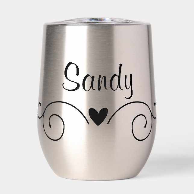 Insulated Wine Tumbler With Name (Front)