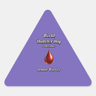 Insulin Warrior. World Diabetes Day.  Triangle Sticker