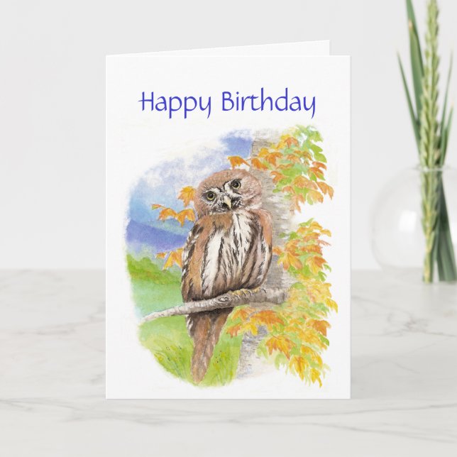 Insulting Cute Owl Birthday Card (Front)