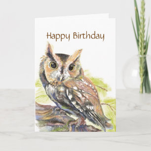 Insulting Cute Owl, Funny Bird,  Birthday Card