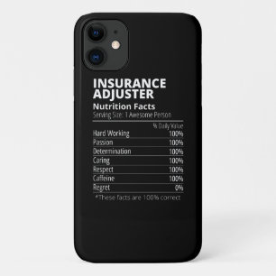 Insurance Adjuster Nutrition Facts Funny iPhone 11 Case