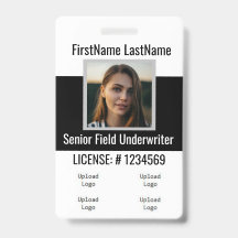 Insurance Agent Badge Front and Back Same