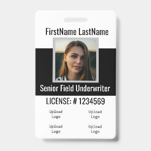 Insurance Agent Badge Front and Back Same ID Badge
