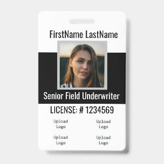 Insurance Agent Badge Front and Back Same ID Badge