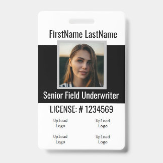 Insurance Agent Badge Front and Back Same ID Badge