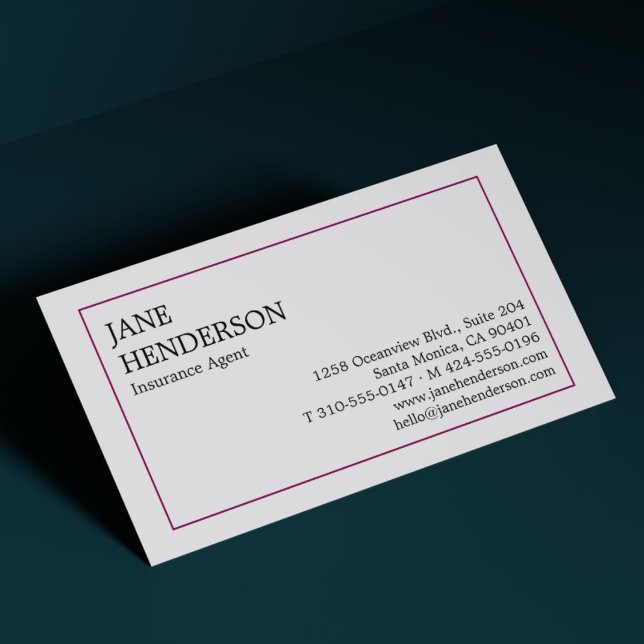 Insurance Agent Business Card | Printable Design (Insurance Agent Business Card)