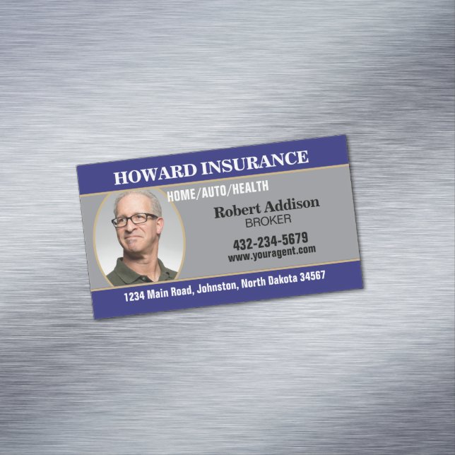 Insurance Agent or Any Company Magnetic Business Card (In Situ)