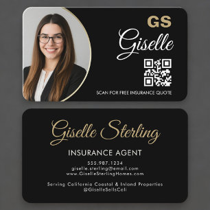 Insurance Agent Photo QR Code  Business Card