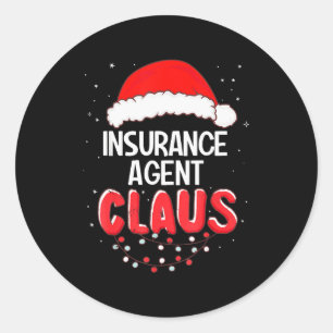 Insurance Agent Santa Claus Christmas Matching Cos Classic Round Sticker