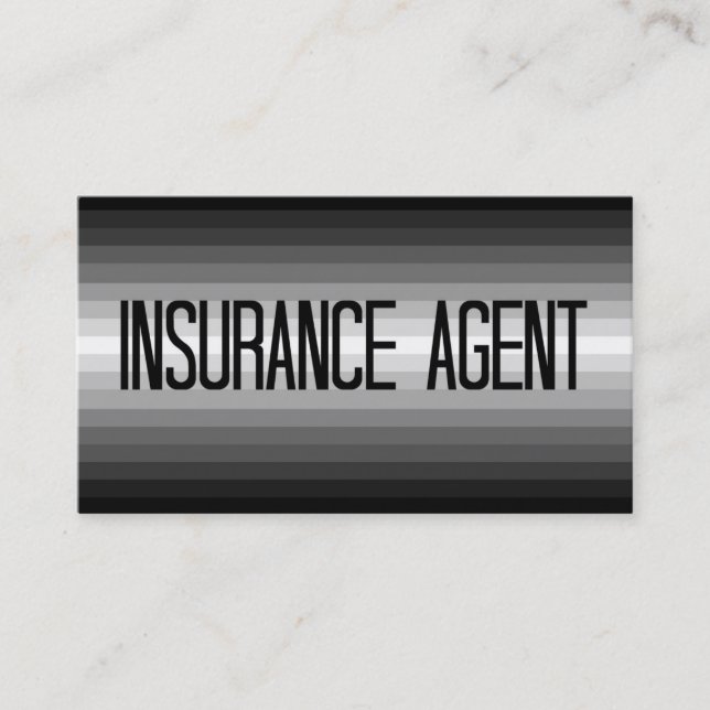 Insurance Agent Silver to Black Business Card (Front)