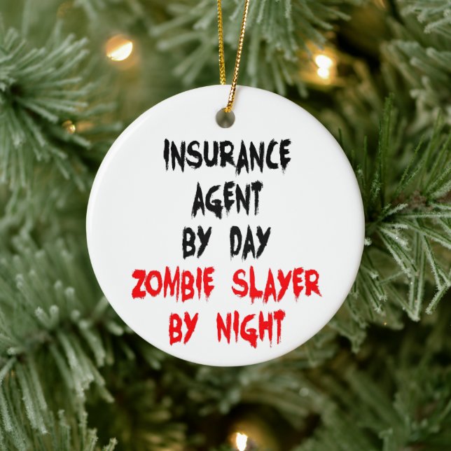 Insurance Agent Zombie Slayer Ceramic Ornament (Tree)