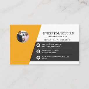Insurance Broker agent  Home, Auto, Health  Business Card
