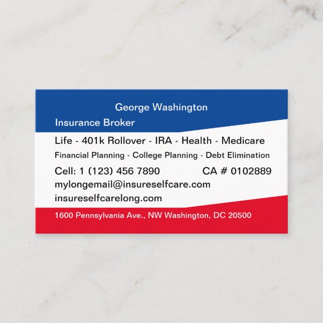 Insurance Broker Business Card (Front)