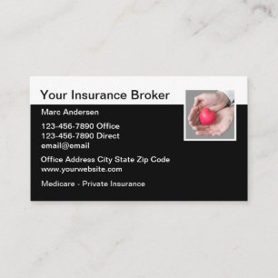 Insurance Broker Heart In Hand Business Card