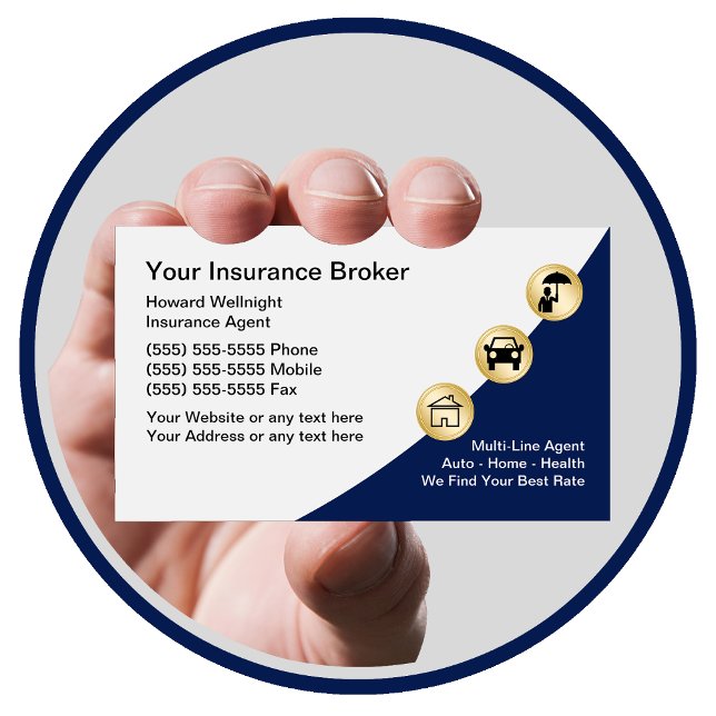 Insurance Broker Modern Classy Business Cards (Creator Uploaded)