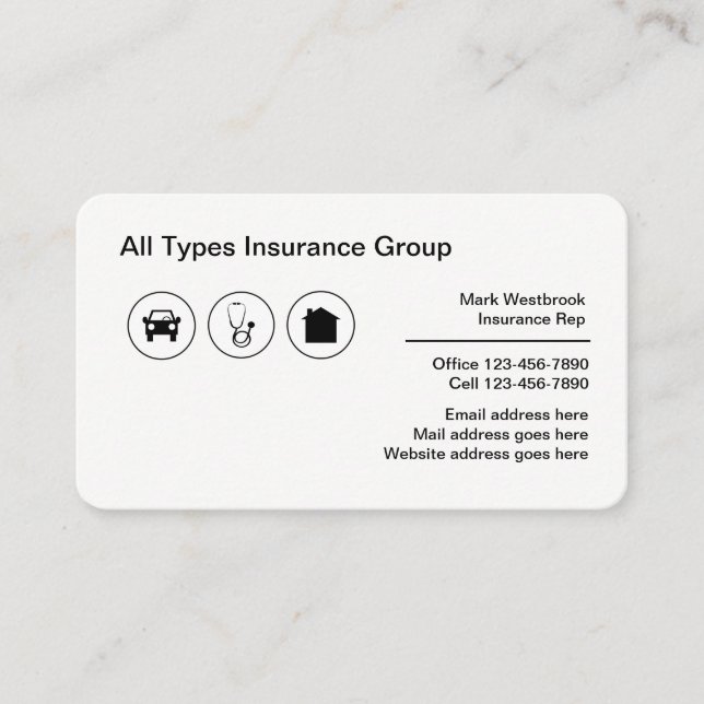 Insurance Broker Multi Line Agency Business Card (Front)