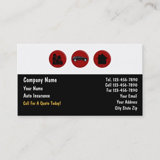 Insurance Business Cards (Front)