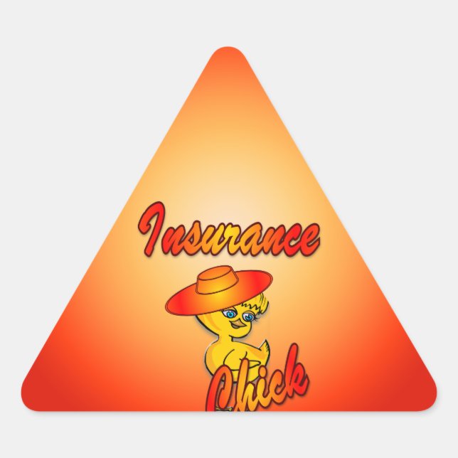 Insurance Chick #5 Triangle Sticker (Front)