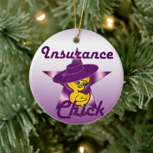 Insurance Chick #9 Ceramic Tree Decoration