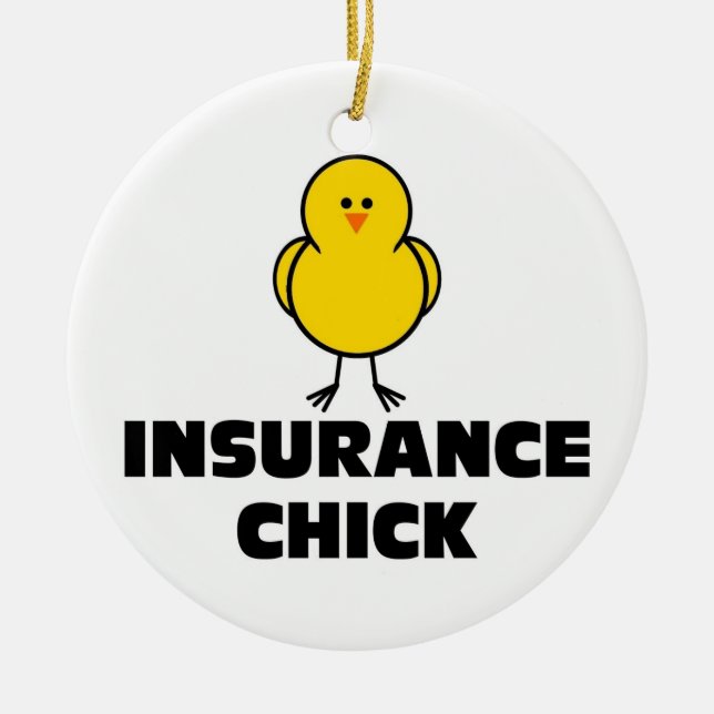 Insurance Chick Ceramic Tree Decoration (Front)
