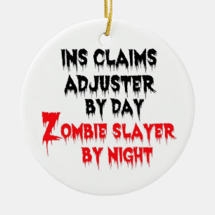 Insurance Claims Adjuster Zombie Slayer Ceramic Ornament