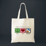 Insurance Company Custom Agent Marketing Tote Bag<br><div class="desc">A cute custom insurance agent tote bag gift which features a pretty peace sign,  heart and a protective umbrella over a house. Great customisable present for your insurance company co-workers at a company that provides homeowner insurance.</div>