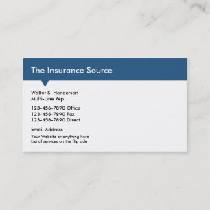 Insurance Multi Line Rep Business Card