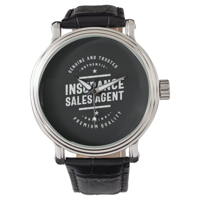 Insurance Sales Agent Job Title Gift Watch (Front)