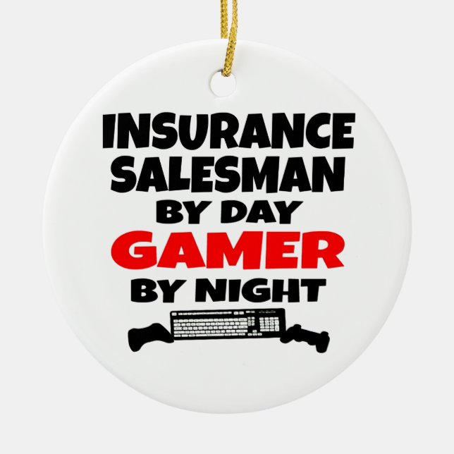 Insurance Salesman Gamer Ceramic Ornament (Front)