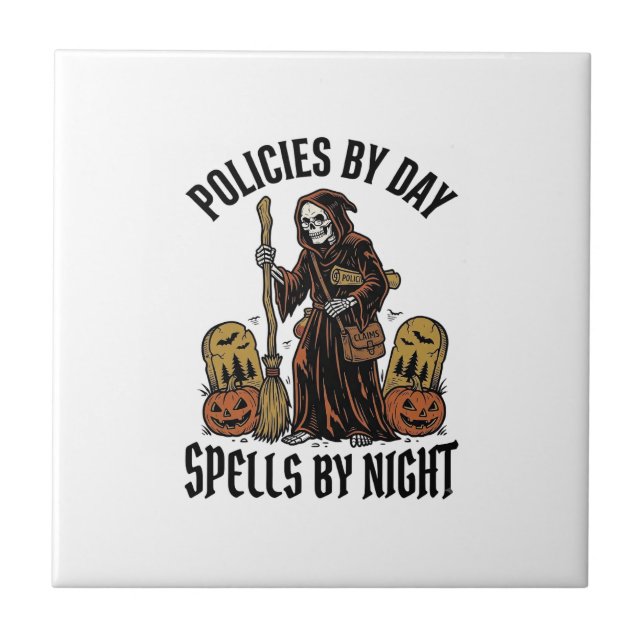 Insurance Witch Shirt Funny Halloween Agent Graphi Ceramic Tile (Front)