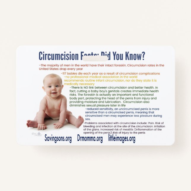 Intactivism info cards ID badge (Front)