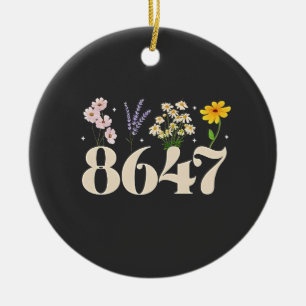 intage 8647, Anti Trump, Floral Feminist, Subtle Ceramic Ornament