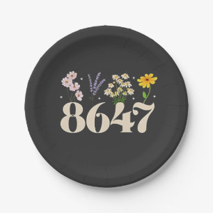 intage 8647, Anti Trump, Floral Feminist, Subtle Paper Plate