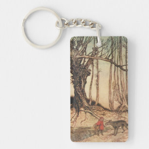 intage Arthur Rackham Red Riding Hood & Wolf Print Key Ring