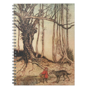 intage Arthur Rackham Red Riding Hood & Wolf Print Notebook